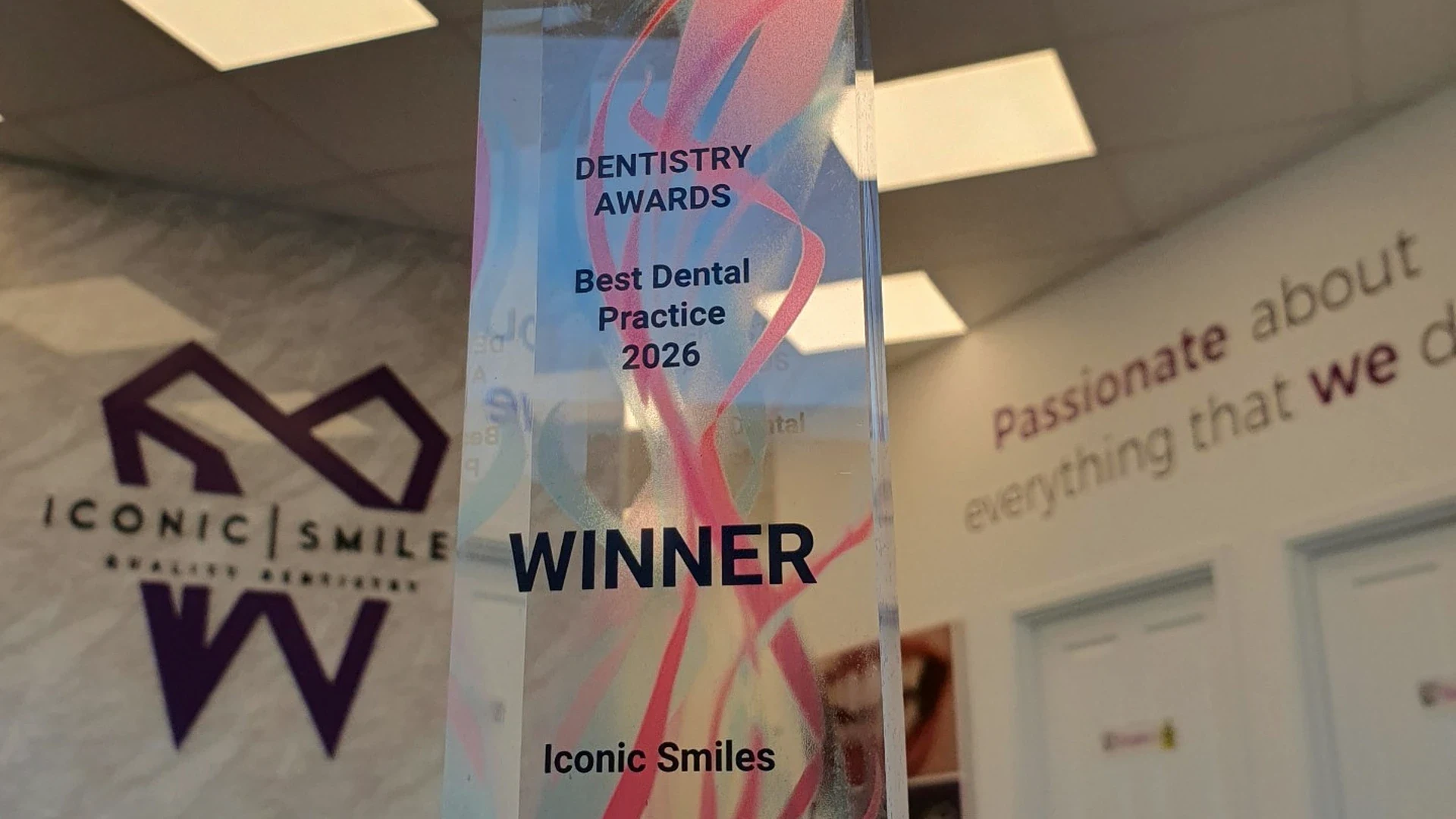 Best Dental Practice 2026 trophy for Iconic Smiles dentists in Hertfordshire